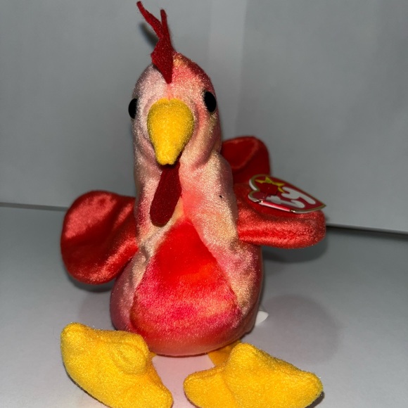 RARE retired beanie baby with tag errors - Strut the Rooster 1996 - Picture 2 of 4